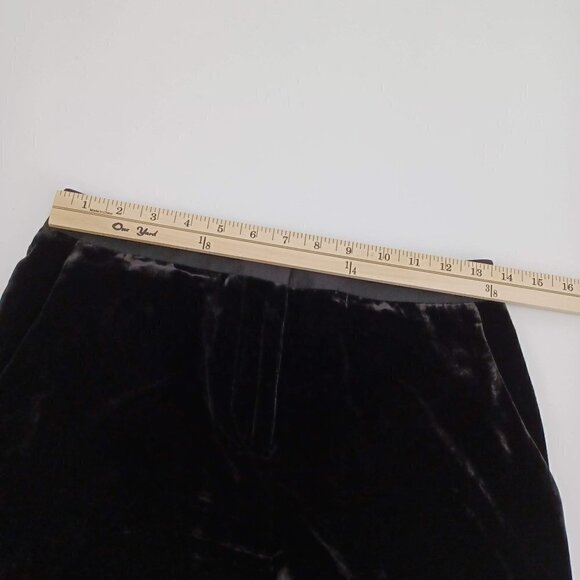 J. McLaughlin Black Velvet Straight Leg Pants Women's 2 High Rise Minimalist - Picture 8 of 10